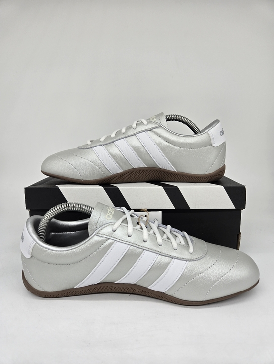 adidas Women's Grand Court Lo JQ9682 Silver Metallic Gum Shoes Size 9 - Picture 4 of 8